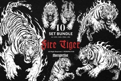 10 Bundle Dark Art Fire Tiger Beast Fang Animal Wild Jungle Product Image 1