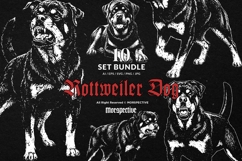 10 Bundle Dark Art Rottweiler Dog Beast Guardian Doggo Tatto Product Image 1