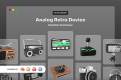 Retro Analog Device 3D Icons Product Image 1