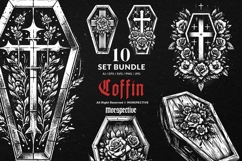 10 Bundle Dark Art Coffin Death Body Man Floral RIP Grave Product Image 1