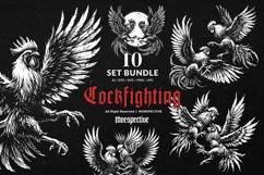 10 Bundle Dark Art Cockfighting Cock Rooster Angry Chicken Product Image 1