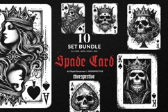 10 Bundle Dark Art Spade Cards King Queen Skull Playing Card Product Image 1