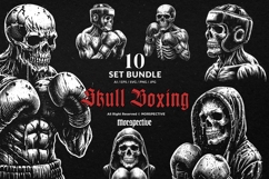 10 Bundle Dark Art Boxing Skull Fighter Champion MMA Sport Product Image 1