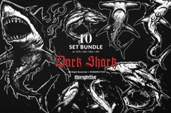 10 Bundle Dark Art Shark Predator Fish Sea Fins Jaws Bleed Product Image 1