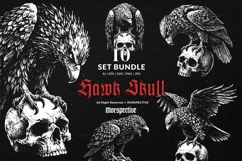 10 Bundle Dark Art Hawk Skull Bird Eagle Wings Predator Product Image 1