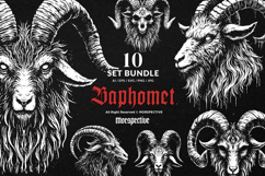 10 Bundle Dark Art Baphomet Goat Satanic Demon gothic Tattoo Product Image 1