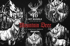 10 Bundle Dark Art Mountain Deer Wild Life Stag Animal Horn Product Image 1