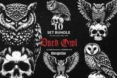 10 Bundle Dark Art Owl Bird Skull Nocturnal Animal Horror Product Image 1