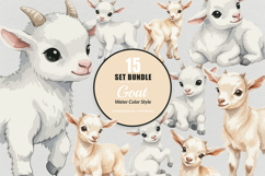 15 Bundle Watercolor White Goat Baby Kids Charming Farm Product Image 1