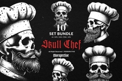 10 Bundle Dark Art Skull Chef Cooking Skeleton Head Product Image 1