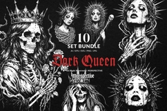 10 Bundle Dark Art Dark Queen Skull Princess Skeleton Girl Product Image 1