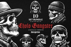 10 Bundle Dark Art Cholo Gangster Skull Mexicana Gangsta Product Image 1
