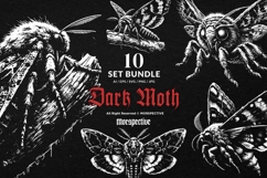 10 Bundle Dark Art Moth Skull Wings Insect Animal Horror Product Image 1