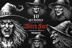10 Bundle Dark Art Witch Head Women Mystical Granny Product Image 1
