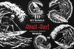 10 Bundle Dark Art Skull Surf Wave Surfing Beach Surfboard Product Image 1