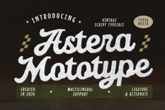 Astera Mototype - Rough Vintage Hand Drawn Script Font Product Image 1