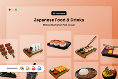Japanese Culinary 3D Icon Pack Product Image 1