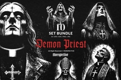 10 Bundle Dark Art Demon Priest Heretic Skull Satan Death Product Image 1