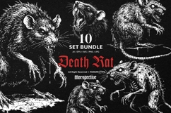 10 Bundle Dark Art Death Rat Plague Skull Rattus Disease Product Image 1