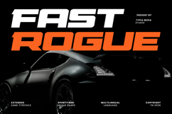Fast Rogue - Modern Bold Expanded Italic Racing Sport Font Product Image 1