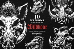 10 Bundle Dark Art WildBoar Hog Pig Jungle Wild Beast Animal Product Image 1