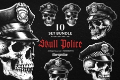 10 Bundle Dark Art Police Skull Head Ghost Demon Zombie Product Image 1