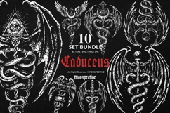 10 Bundle Dark Art Caduceus Snakes Wings Medicine Symbol Product Image 1