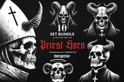 10 Bundle Dark Art Skull Priest Demon Satanic Heretic Occult Product Image 1