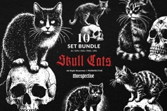 10 Bundle Dark Art Skull Cat Kitten Animal Pet Horror Scary Product Image 1