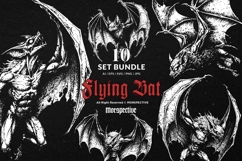 10 Bundle Dark Art Flying Bat Spooky Horror Wings Vampire Product Image 1