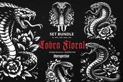 10 Bundle Dark Art Cobra Snakes with Floral Rose Viper Product Image 1