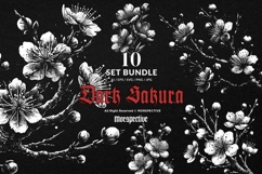 10 Bundle Dark Art Sakura Flower Cherry Blossom Japanese Product Image 1