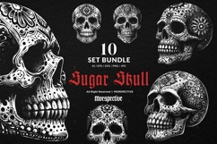 10 Bundle Dark Art Sugar Skull Death Skeleton Mexican Bone Product Image 1