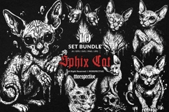 10 Bundle Dark Art Sphix Cat Skull Head Magical Kitten Product Image 1