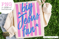 Big Jesus Fan PNG | Christian Retro Stripe Design Product Image 1