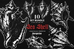 10 Bundle Dark Art Sea Shell Ocean Mollusk Clam Pearl Beach Product Image 1