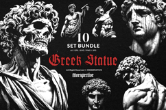 10 Bundle Dark Art Greek Roman Statue gods Sculptures Product Image 1