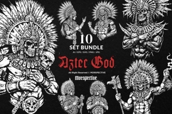 10 Bundle Dark Art Aztec God Warrior Myth Tribal Culture Product Image 1