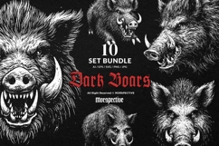 10 Bundle Dark Art Boars Wild Animal Beast Pig with Fangs Product Image 1