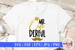 Mr One derful - Birthday SVG EPS DXF PNG Cutting File Product Image 1