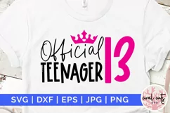 Official teenager 13 - Birthday SVG EPS DXF Product Image 1