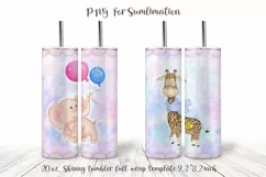Cute Animals Skinny Tumbler 20 Oz Sublimation design. Product Image 1
