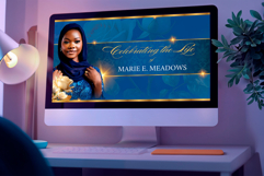 Blue &amp; Rose Funeral Slideshow Template Canva Memorial Video Product Image 1