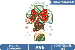 Christian Christmas Cross Sublimation,Jesus Christmas Png Product Image 1