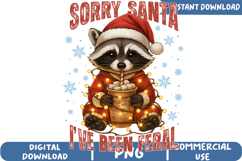 Funny Christmas Raccoon Sublimation, Christmas Png Product Image 1