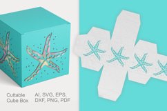 Starfish Cuttable Cube Gift Box with Holes SVG Product Image 2