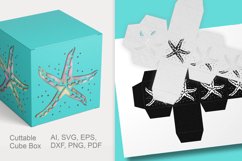 Starfish Cuttable Cube Gift Box with Holes SVG Product Image 3