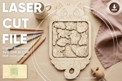 Cat Laser Cut File, SVG Puzzle Busy Board Jigsaw Brain Product Image 1