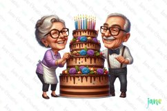 Cute Happy Old Couple Sublimation Product Image 1