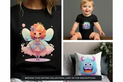 Watercolor Cute Pastel Halloween Clipart PNG sublimation Product Image 3
